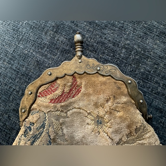 CARPETBAGS of AMERICA Vintage Purse Tan and Burgundy - Picture 5 of 9